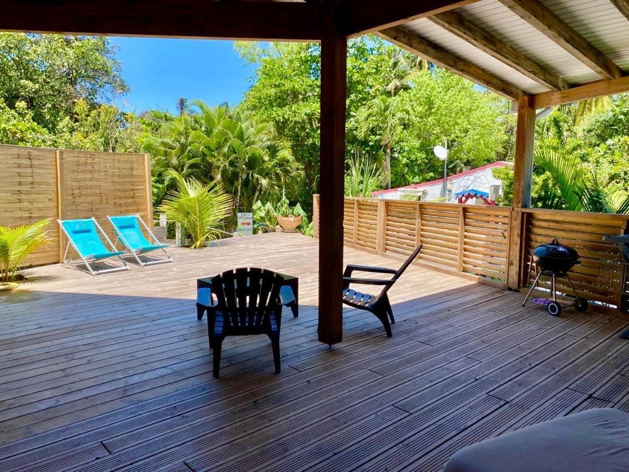 Charmant Bungalow Tout Confort Climatise - Terrasse Et Acces Plage ! Deshaies Buitenkant foto